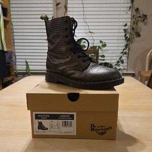 Dr. Martens Shimmering Black Lace-Up Boots